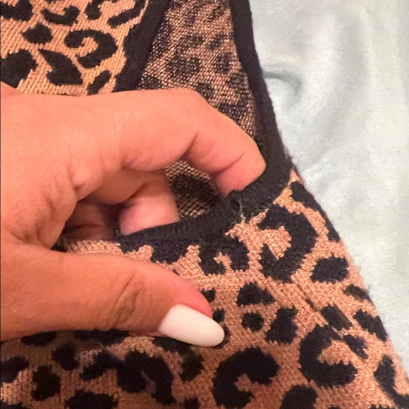 Marled Animal Print Tank Top - Black and Brown - Picture 6 of 11